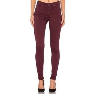 AG Farrah high rise skinny jeans in wine
